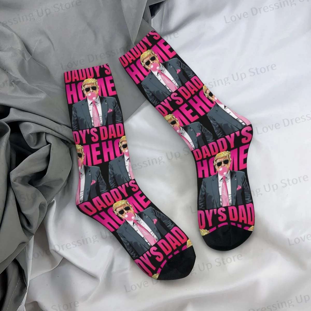 Daddy's Home - Donald Trump Unisex Winter Socks Running Happy Socks Street Style Crazy Sock