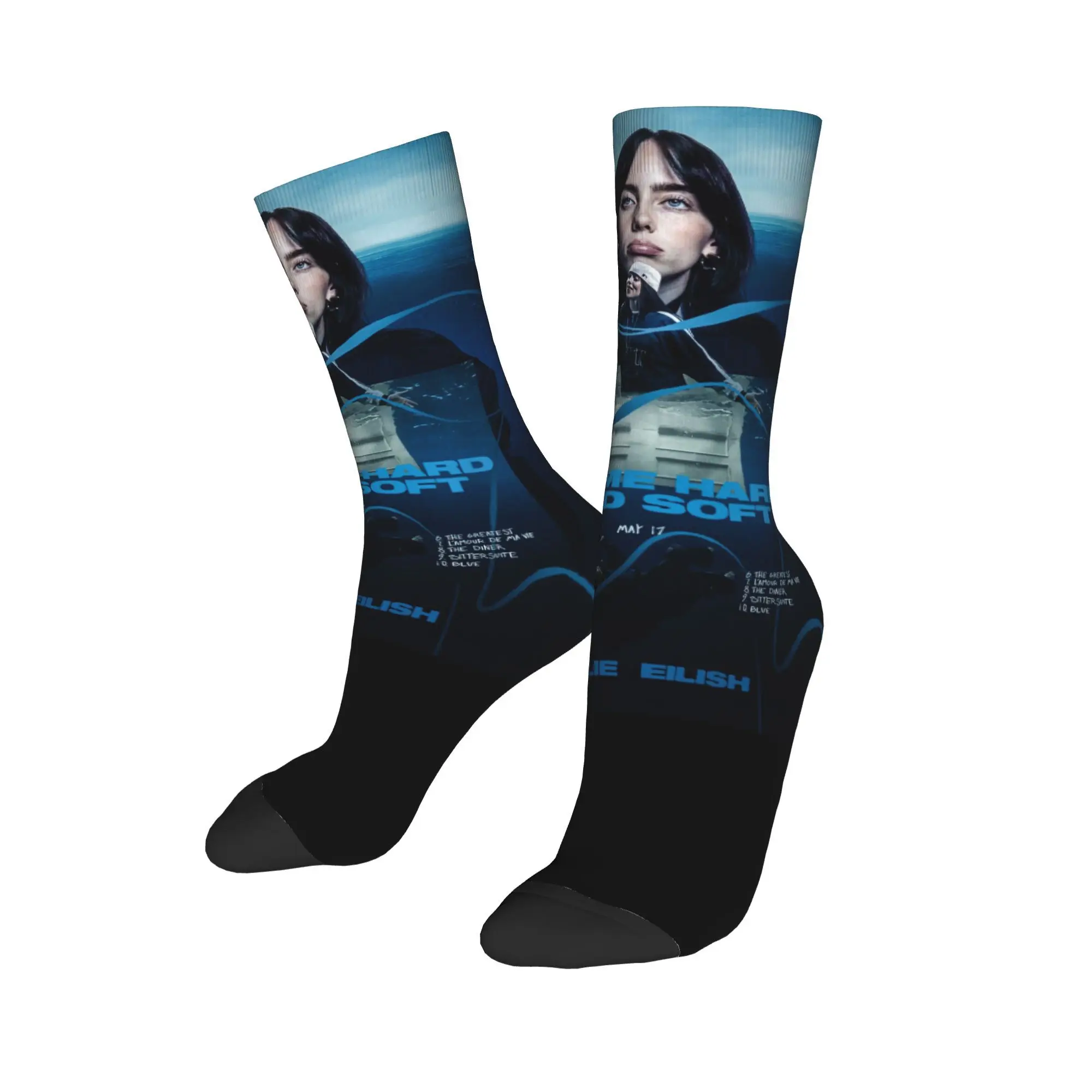 Hit Me Hard And Soft Album Socks Men Women B-Billieds Socks Breathable Trendy E-Eilishds Socks Best Gift