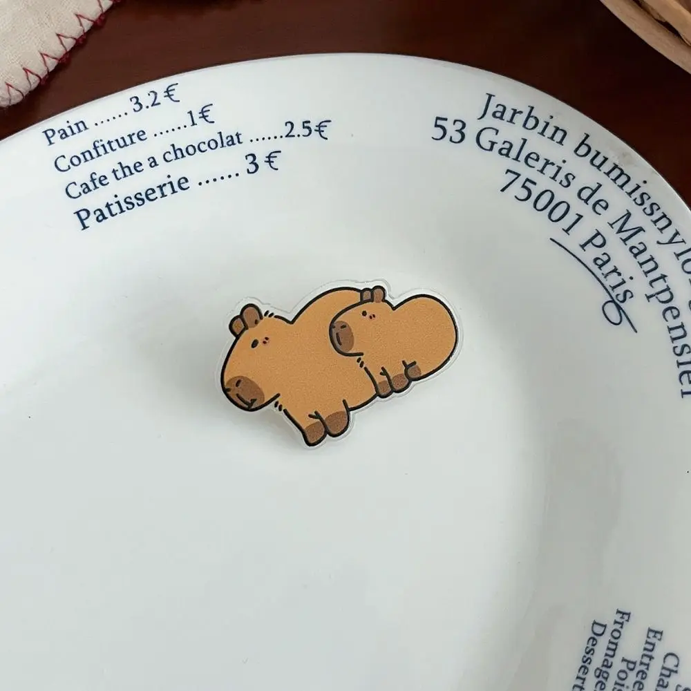 1PC Kawaii Capybara การ์ตูน Pins เครื่องประดับน่ารักรูปร่างเข็มกลัดอะคริลิคอุปกรณ์เสริมอเนกประสงค์ Lapel ป้ายกระเป๋าเป้สะพายหลัง