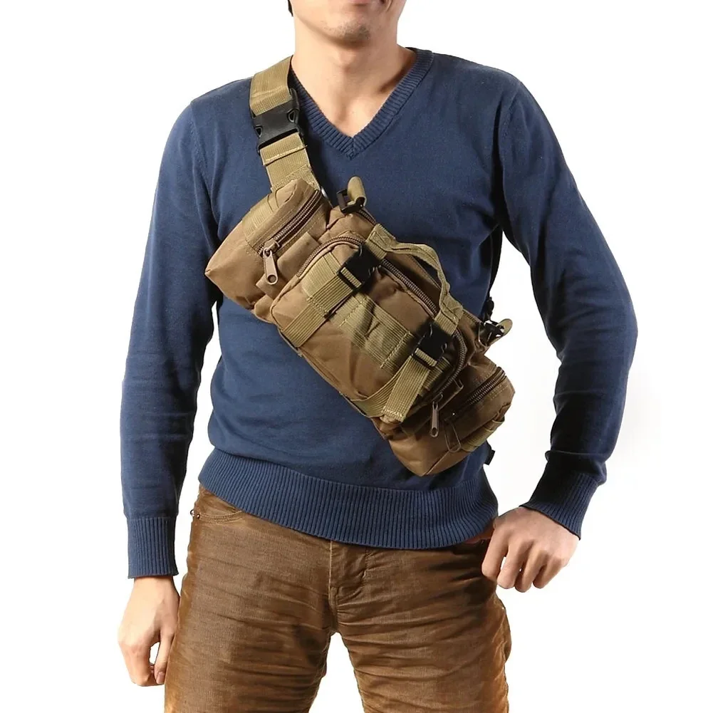 

1 PC 600D New Outdoor Hiking Waist Bag Waterproof Oxford Climbing 3P Chest Shoulder Bags Tactical Fishing Camping Pouch Pack