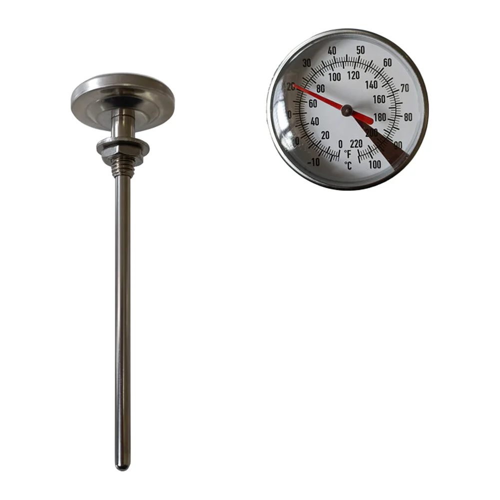 304 Stainless Steel Water Pot Temperature Gauge 1.37 Inch Water Resistant Meter With Nut Kitchen Temperature Measuring Accessory