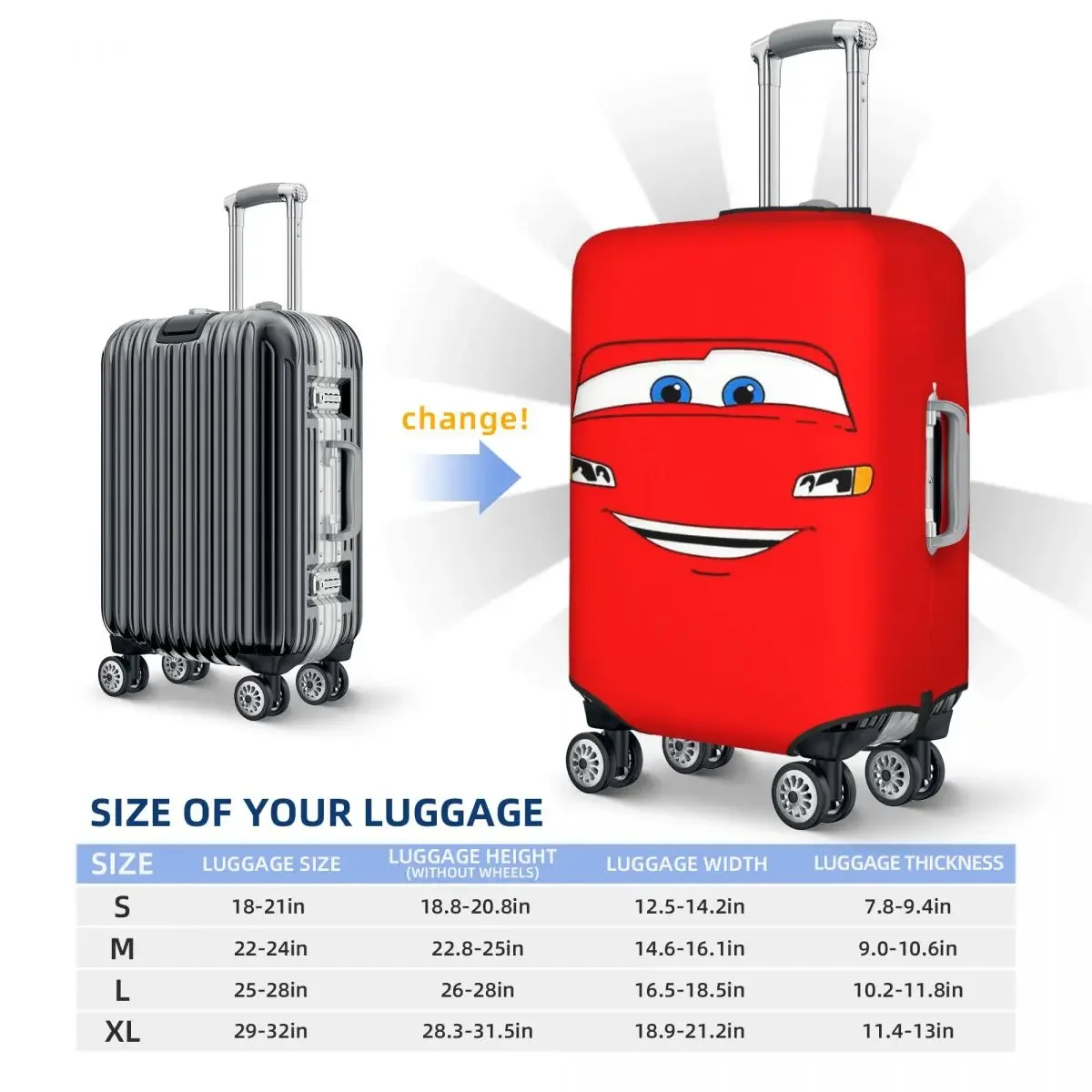 Simpatico modello di valigetta per bagagli "Car Mobilization", custodia da viaggio ispessita e resistente all'usura, custodia per la protezione dalla polvere