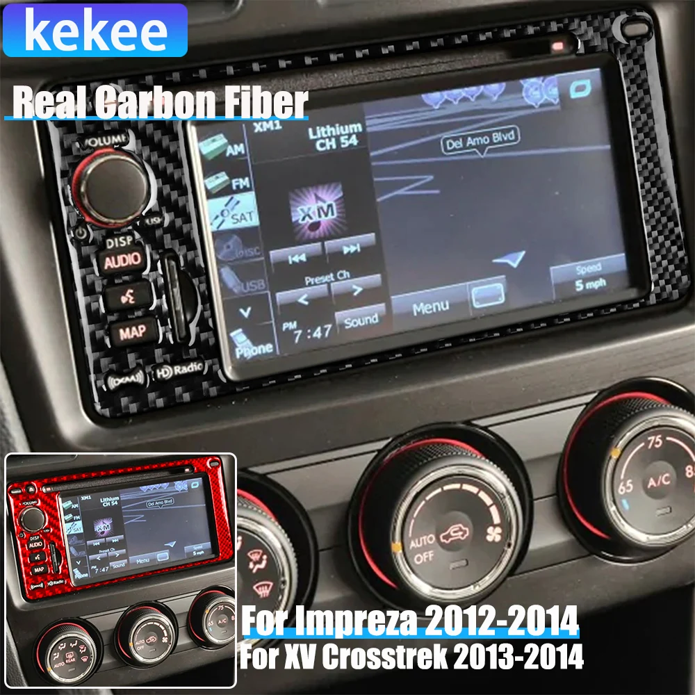 

Real Carbon Fiber Car Accessories Center Console Screen Cover Soft Sticker For Subaru Impreza 2012-2014 XV Crosstrek 2013-2014