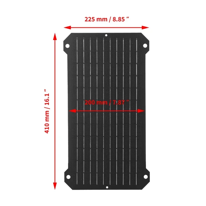 30W Solar Panel USB+Type-C Output Solar Cell Portable Solar Plate Charger For Camping Outdoor Mobile Phone Tablet Camera Fans