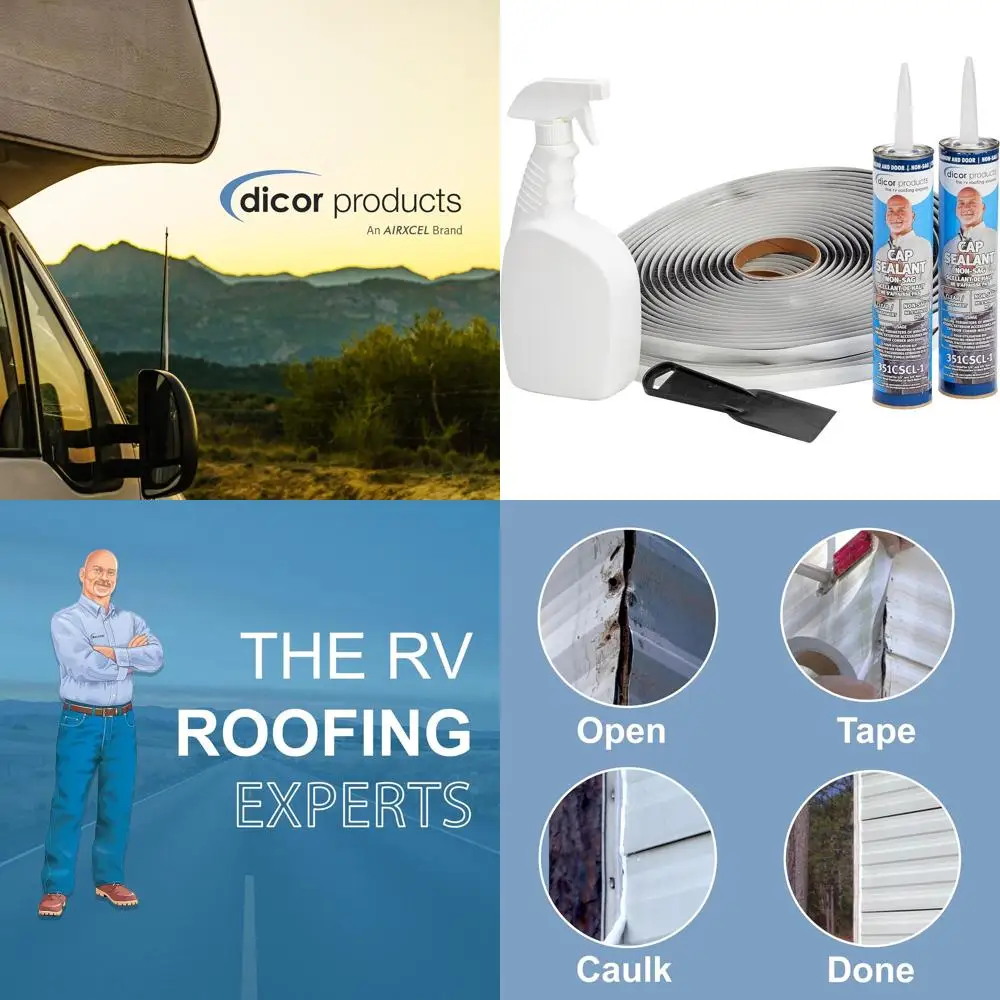 

Dicor WRK-1 Standard Seal-Tite Reseal Kit - Includes Enough RV, Trailer, Motorhome Repair Tape for 6 to 8 Windows - White