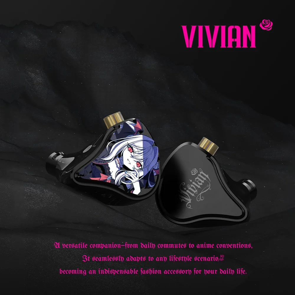 CVJ Vivian In-Ear Monitor Earphones 10mm Dynamic Driver Wired Earbuds HiFi Quality 3.5mm Plug 0.78MM Detachable With Mic Cable