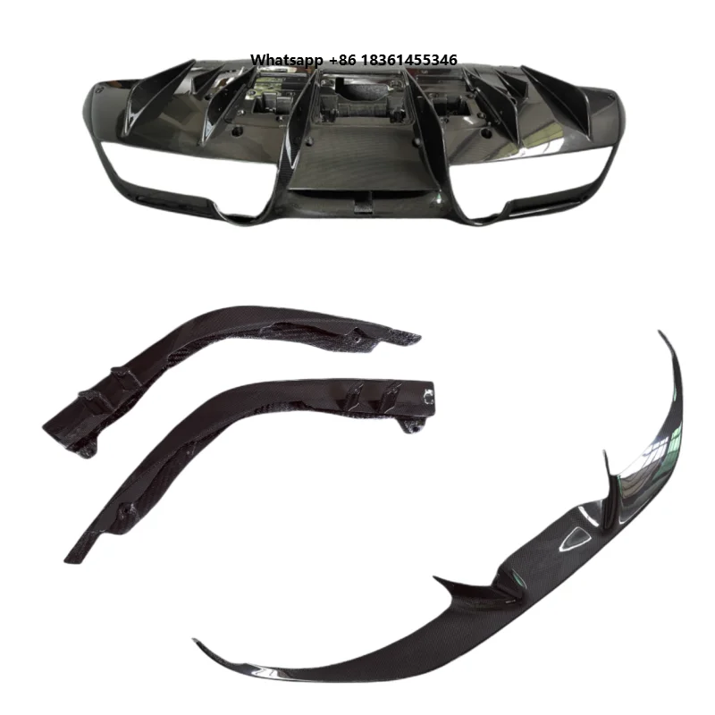 

For F8 Spider Body Kit High Quality Dry Carbon Fiber N-style Front Bumper Corner Middle Lip and Rear Diffuser