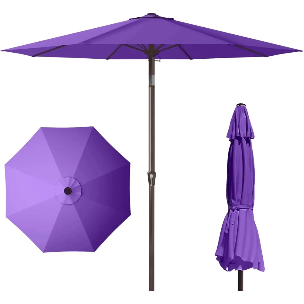 

PatioKingdom 11FT Patio Umbrella,Outdoor Umbrella with Push Button Tilt and Crank,Market Table Umbrella with 8 Sturdy Fiberglass