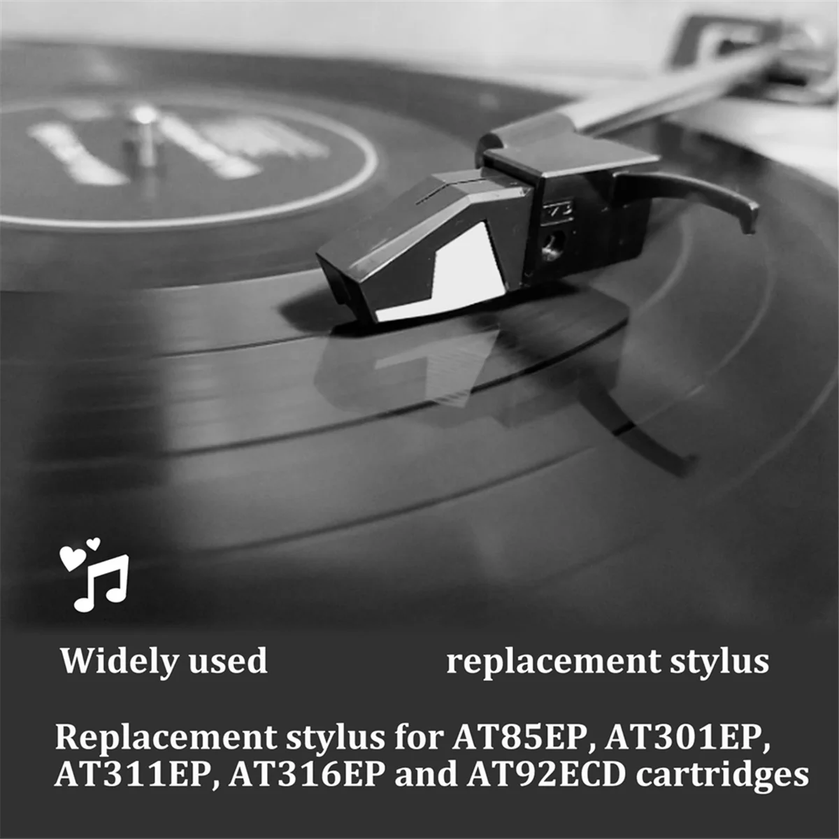 ATN85EP Replacement Stylus for AT85EP Compatible for Audio-Technica ATN85EP Elliptical Turntable Stylus for AT301EP YDH