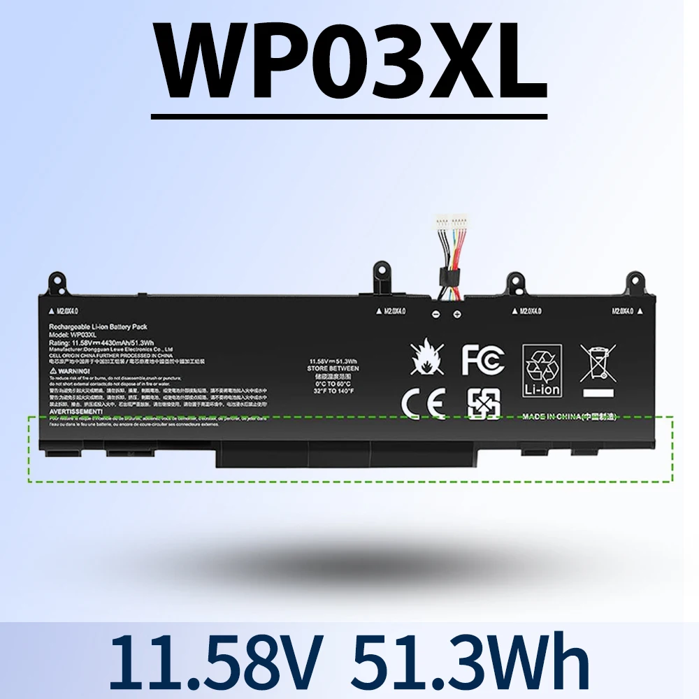 51.3Wh WP03XL M73466-005 M64305-421 Laptop Battery for HP EliteBook 830 835 840 845 860 865 G9 G10 835 840 845 860 865 G10 G11