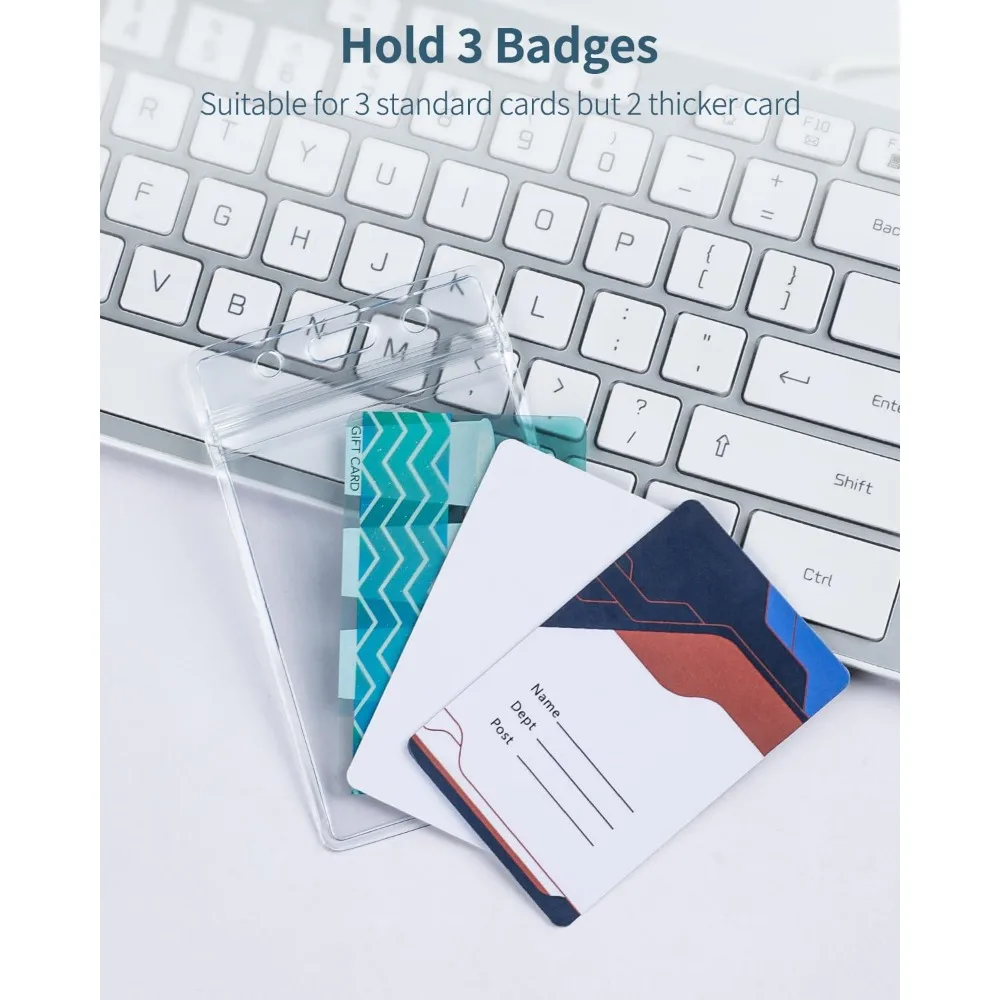 6 عبوات من حامل شارة الهوية العمودية، غطاء حماية شفاف مقاوم للماء، حقيبة حماية شديدة التحمل مع سحاب قابل للإغلاق - رائجة البيع! #2