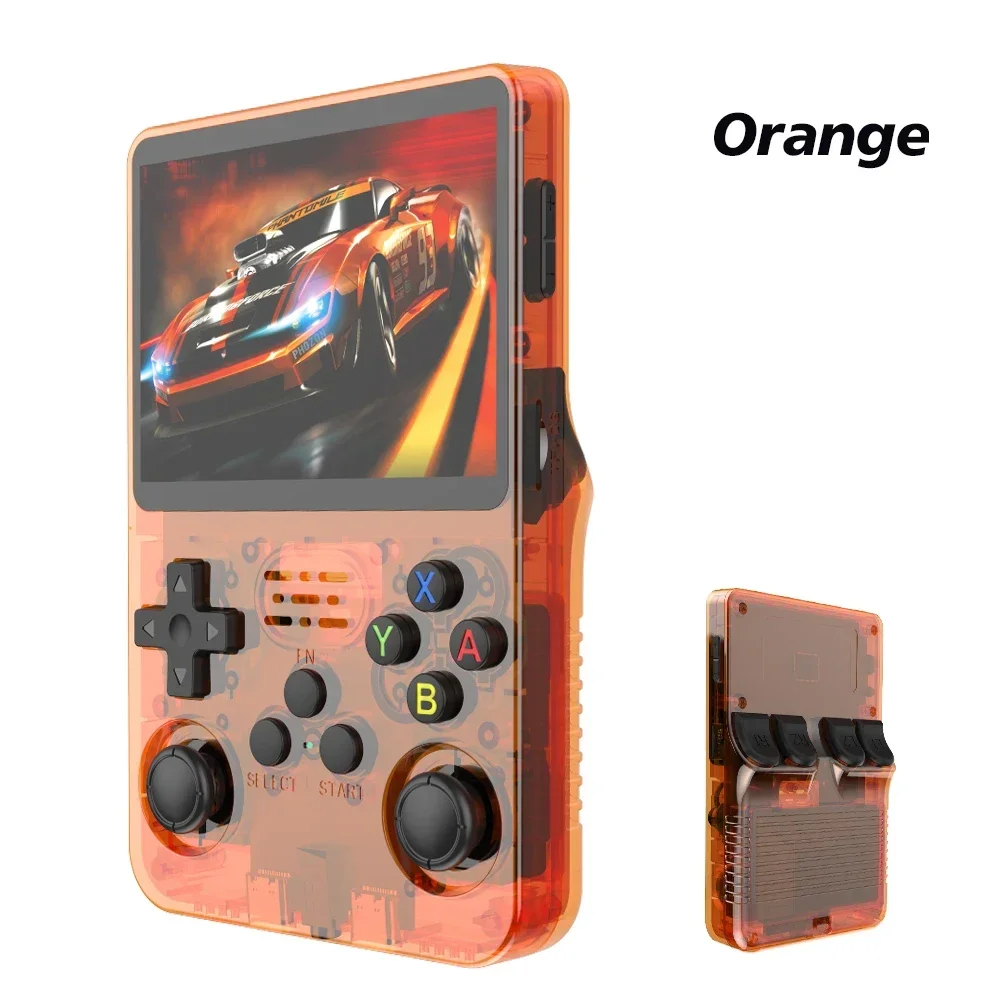 R36 Console de jeu portable - Écran HD de 128 Go - Console de jeu rétro pour voyage, cadeau d'anniversaire pour adolescents, garçons et amis - Blanc