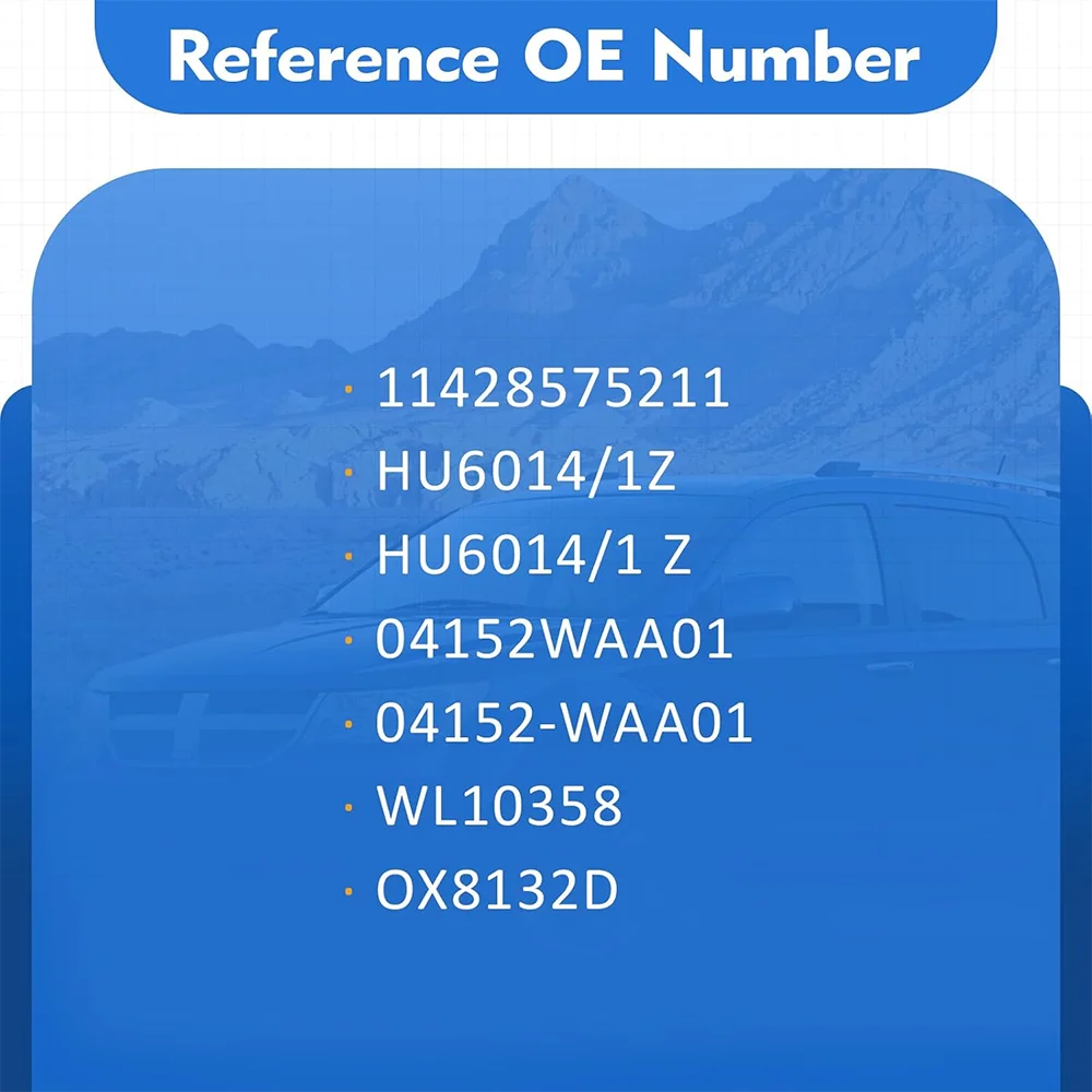 10개 고품질 오일 필터 요소 11428575211 HU6014/1Z BMW F20 F30 F32 F36 F15 G01 G30 G31 F10 F11 518d 520d 용