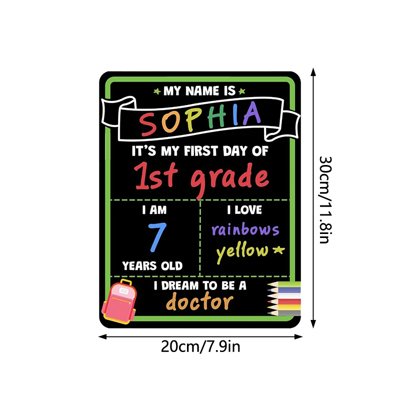 Back To School Chalkboard Sign First Day Photo Prop Classroom Decoration Supplies For School Season