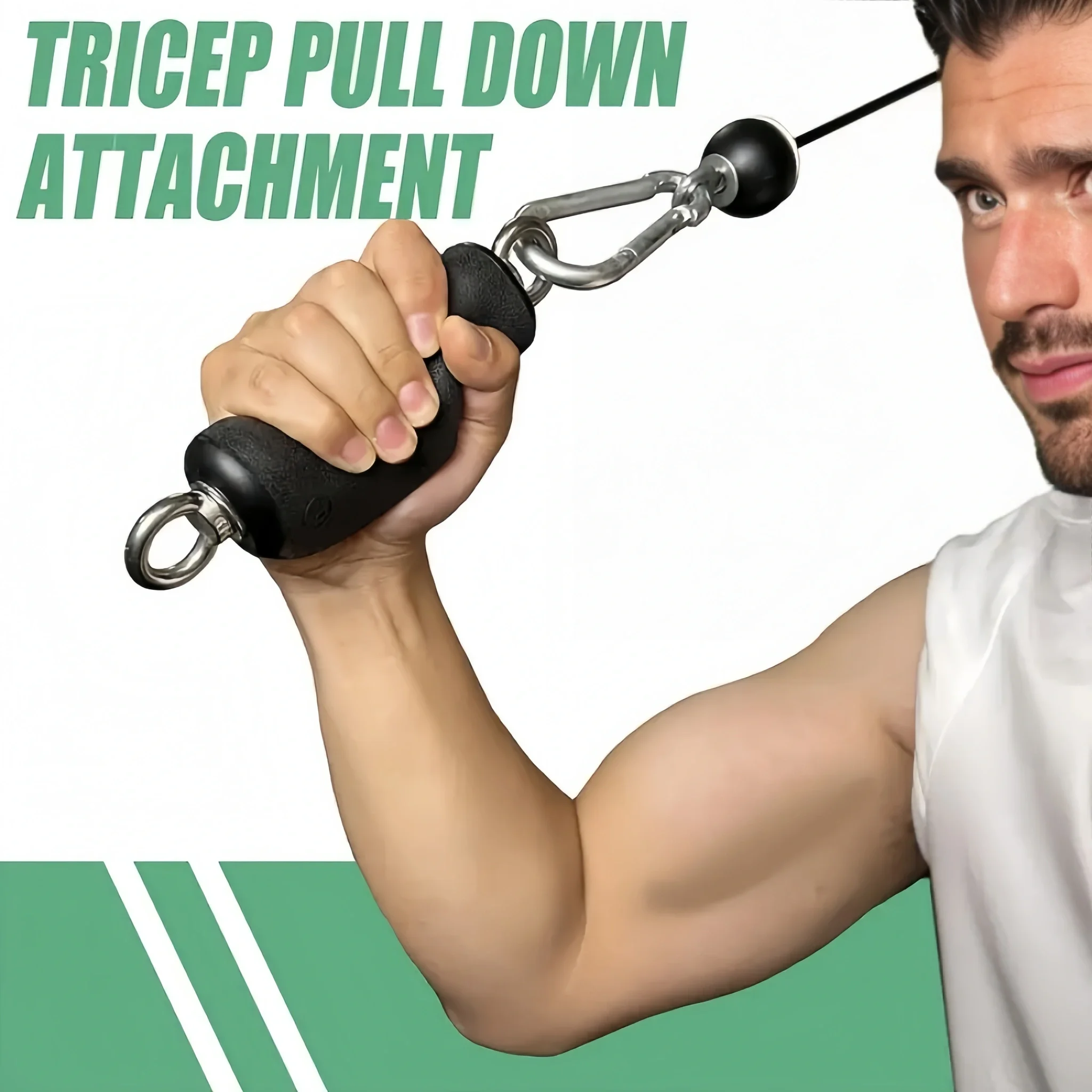 Double-Ring Short Handle Fitness Training Grip, Gantry Frame, Single-Hand Grip, Anti-Slip, Fitness Handle