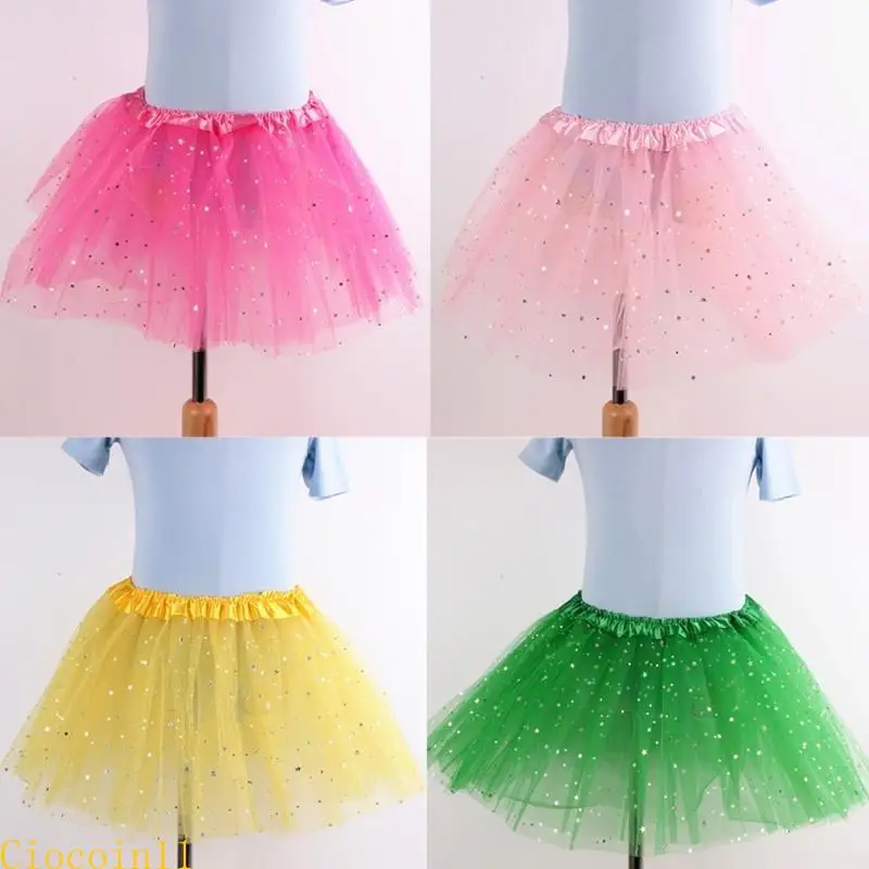

Y1UB Children Kid Girls Shiny Sequins Ballet Skirts Elastic Mesh Tutu Dress