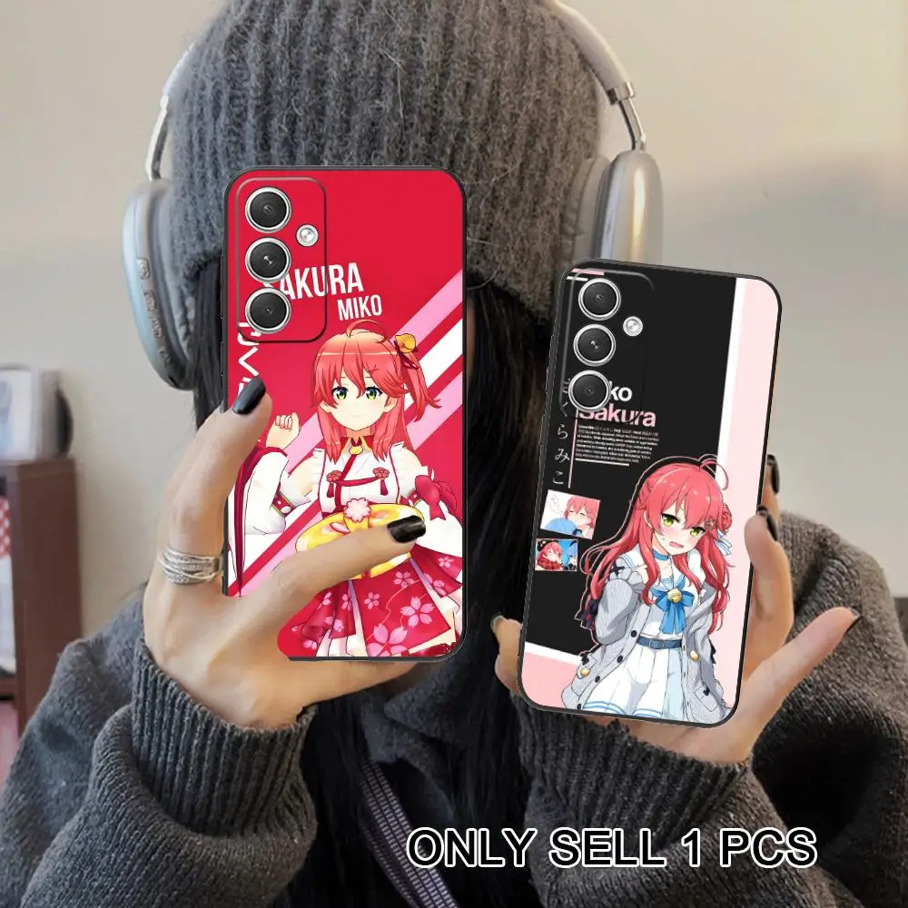 Holo Sakura Miko Phone Case for Samsung Galaxy S26 S25 S24 S23 S22 S21 S20 Note20 Plus FE Ultra Soft TPU Shockproof Cover