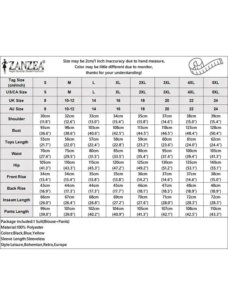 طقم صدرية وسراويل بدون أكمام من ZAZEA للنساء ، أطقم بنطال أنيقة ، بدلات رياضية برقبة على شكل حرف V ، بدلات متطابقة ، صيف ، موضة OL ، 2 ،!