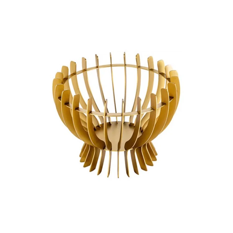 

Light luxury modern minimalist style hollow round fruit tray tray, model room sales office decoration ornament
