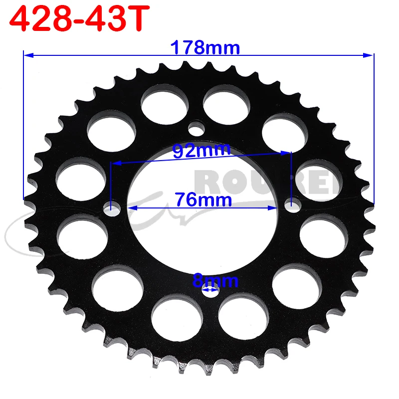 428 43T 76mm Rear Chain Sprocket Cog for 110cc 125cc 140cc  Dirt Pit Bike off road motorcycle Motocross gear spare parts