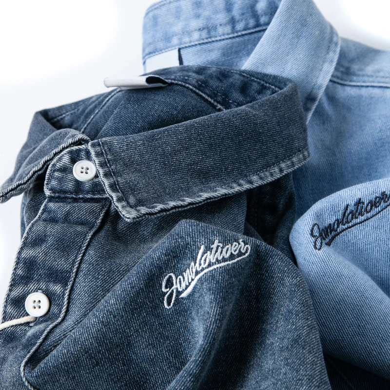 

2024, весенне-осенний модный бренд, универсальное тонкое пальто в японском стиле ретро, трендовая свободная повседневная джинсовая рубашка с длинным рукавом