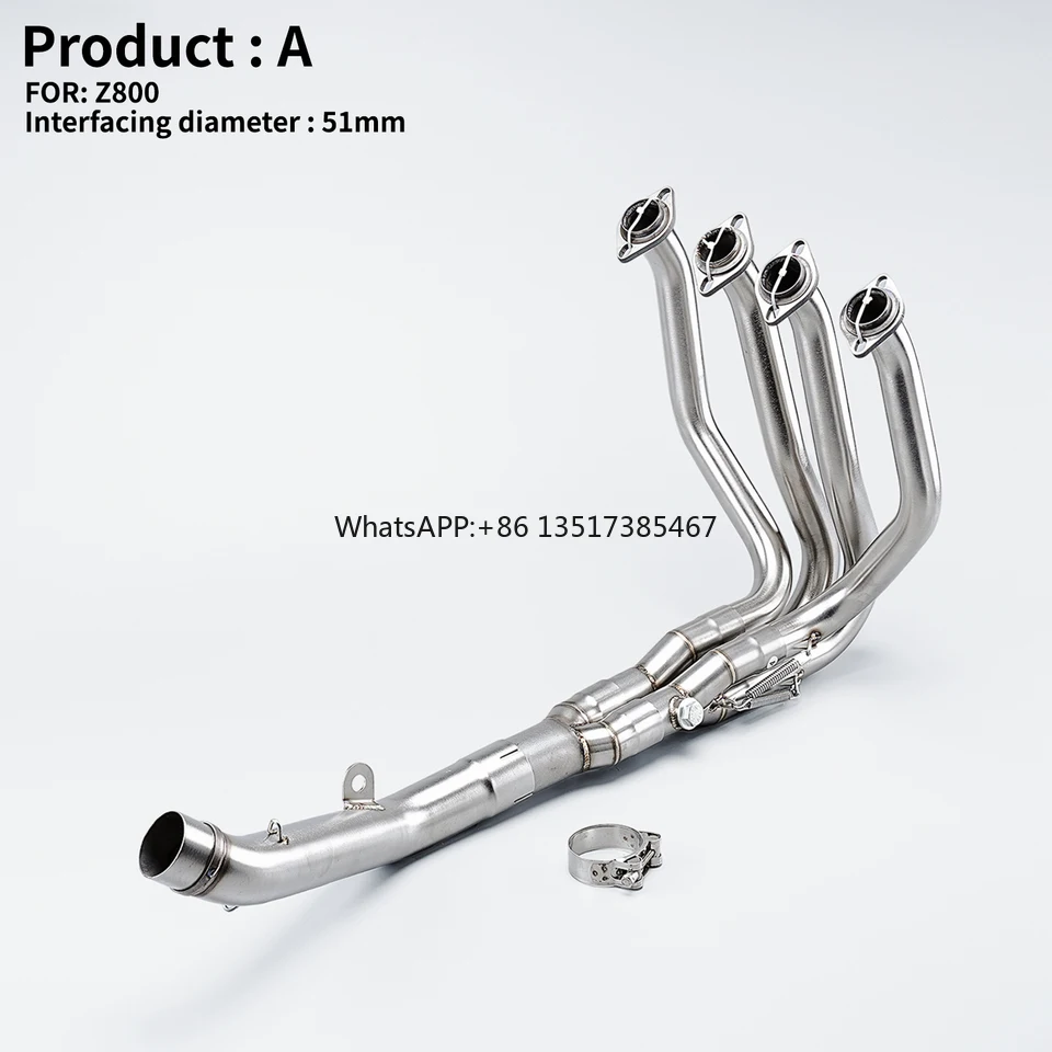 Kawasak Z750 Z800 Exhaust Full System Racing Slip Stainless Steel Tube 51mm New Boxed Motorcycle Muffler Front Mid Pipe