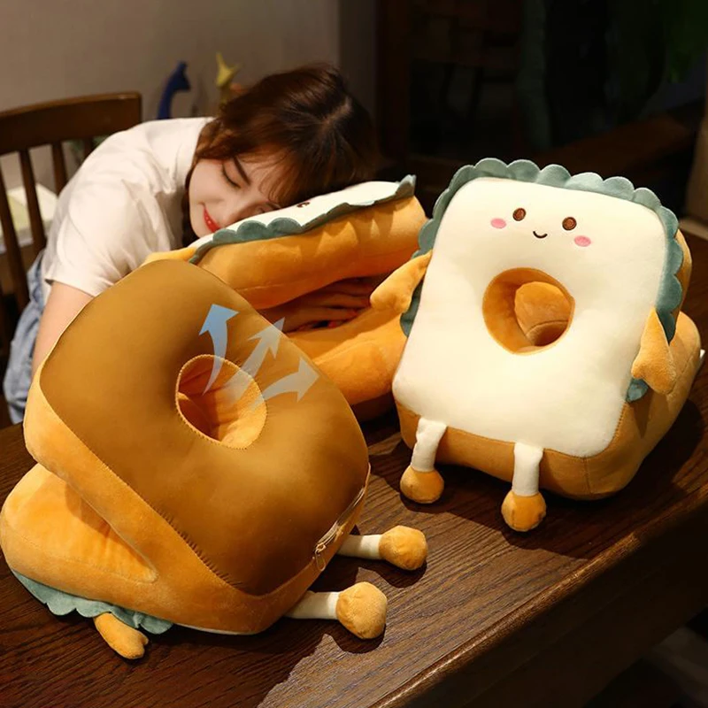 Toast Ice Silk Nap Pillow Lying Down Pillow For Elementary School Students Summer Lunch Break Artifact Office Lying Down Pillow