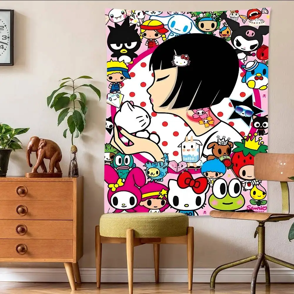 Kawaii T-Tokidoki أنيمي حفلة عيد ميلاد خلفية للتصوير الفوتوغرافي خلفية عيد ميلاد ديكور #2