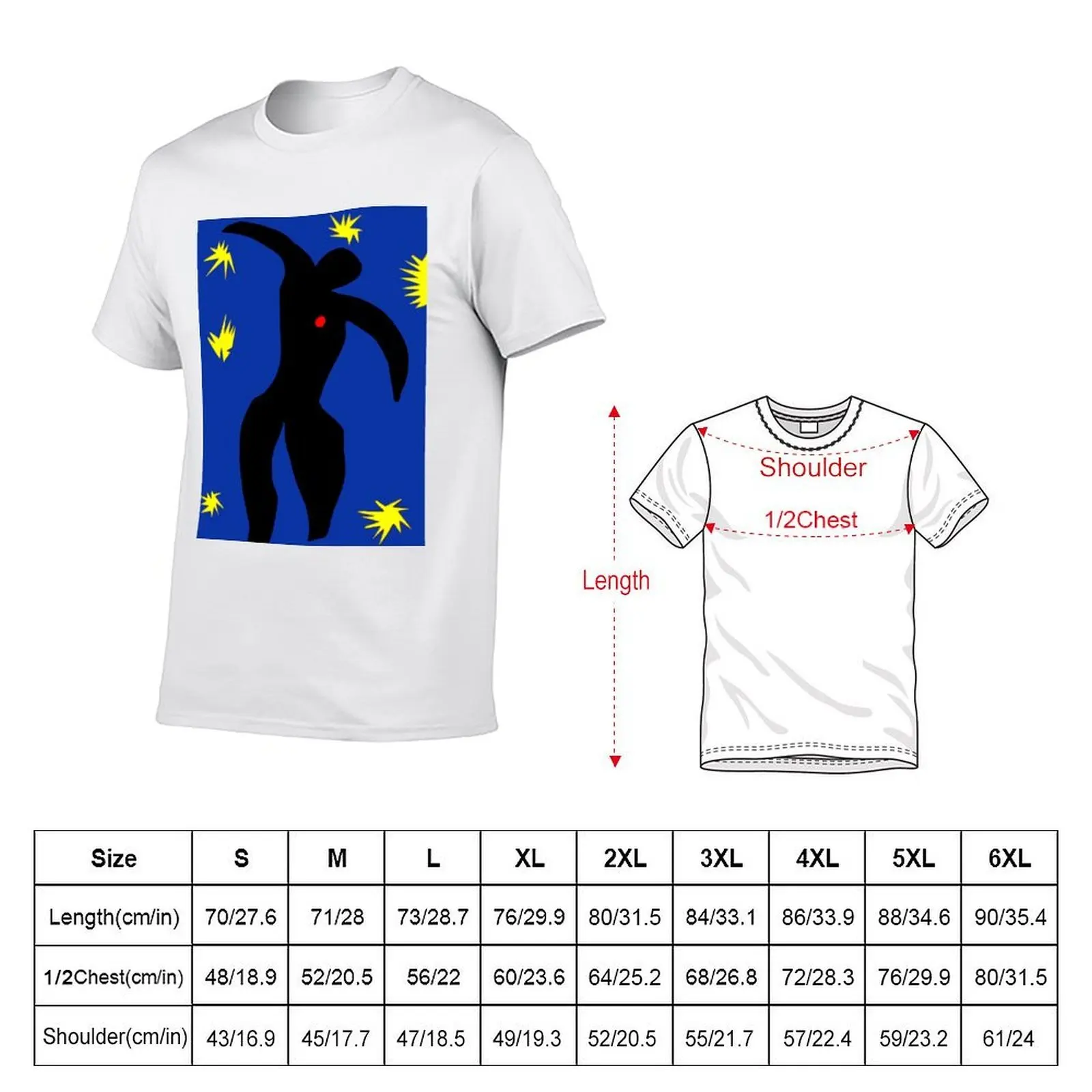 ايكاروس ؛ خمر مجردة هنري ماتيس طباعة تي شيرت أنيمي التي شيرت أنيمي تي شيرت كبير الحجم تي شيرت