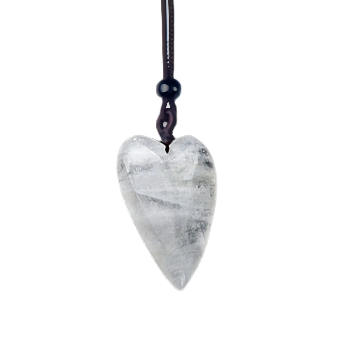 Natural Clear Crystal Heart Necklace for Women Men Adjustable Rope Chain Healing Chakra Crystal Teardrop 25x40mm Choker Jewelry