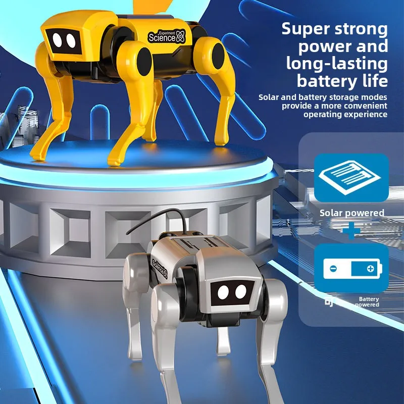 New Science and Education Solar Powered Dog Toy Steam DIY Experiment Puzzle Electric Remote Control Toy Gift