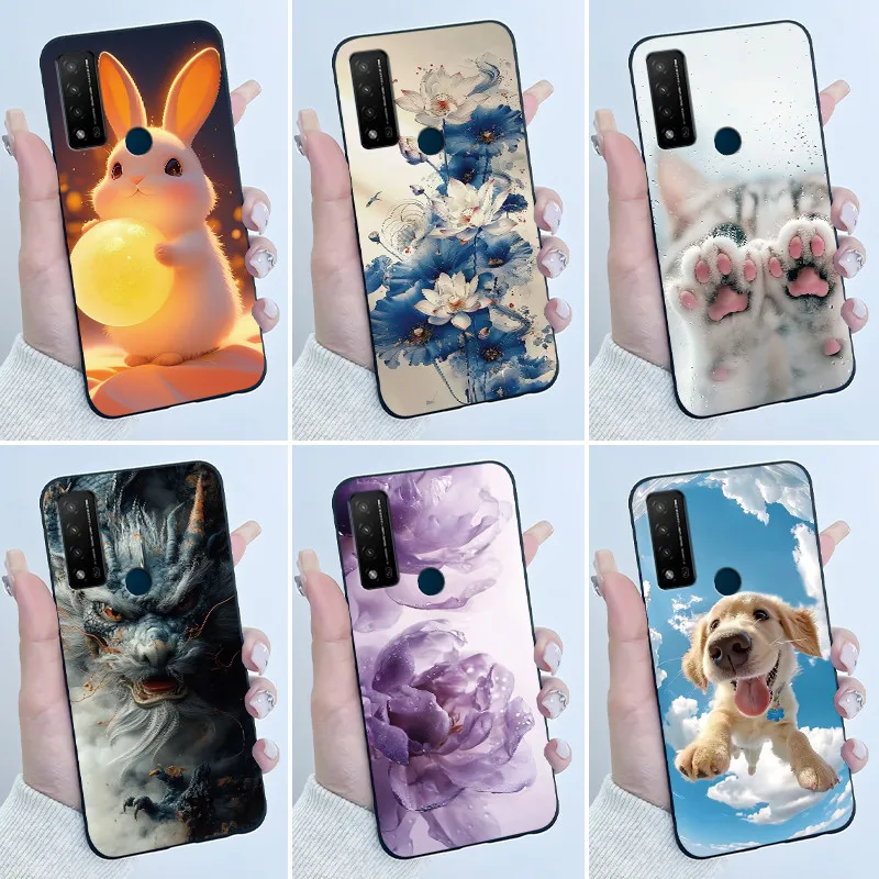 Carcasa para TCL 20R 5G 20 SE XE funda bonita de dibujos animados a prueba de golpes negro suave TPU funda trasera de silicona para TCL 20 R 5G 20SE 20XE Fundas
