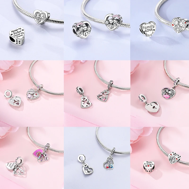 2026 Neuer 925 Sterling Silber Schleifen-Charm Herz Keltischer Knoten Perlen-Anhänger Passend für Europäische Armbänder DIY Damen Schmuck Geschenk – Detail 6