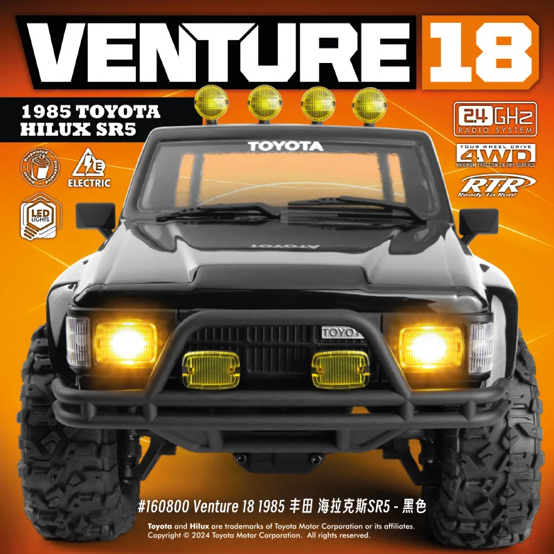 HPI VENTURE 18 1/18 RC Car 2.4GHz Electric 4WD Off-Road RTE Climbing Car 2 Speed Gearbox Simulation Rc Car Model Toy Boys Gifts