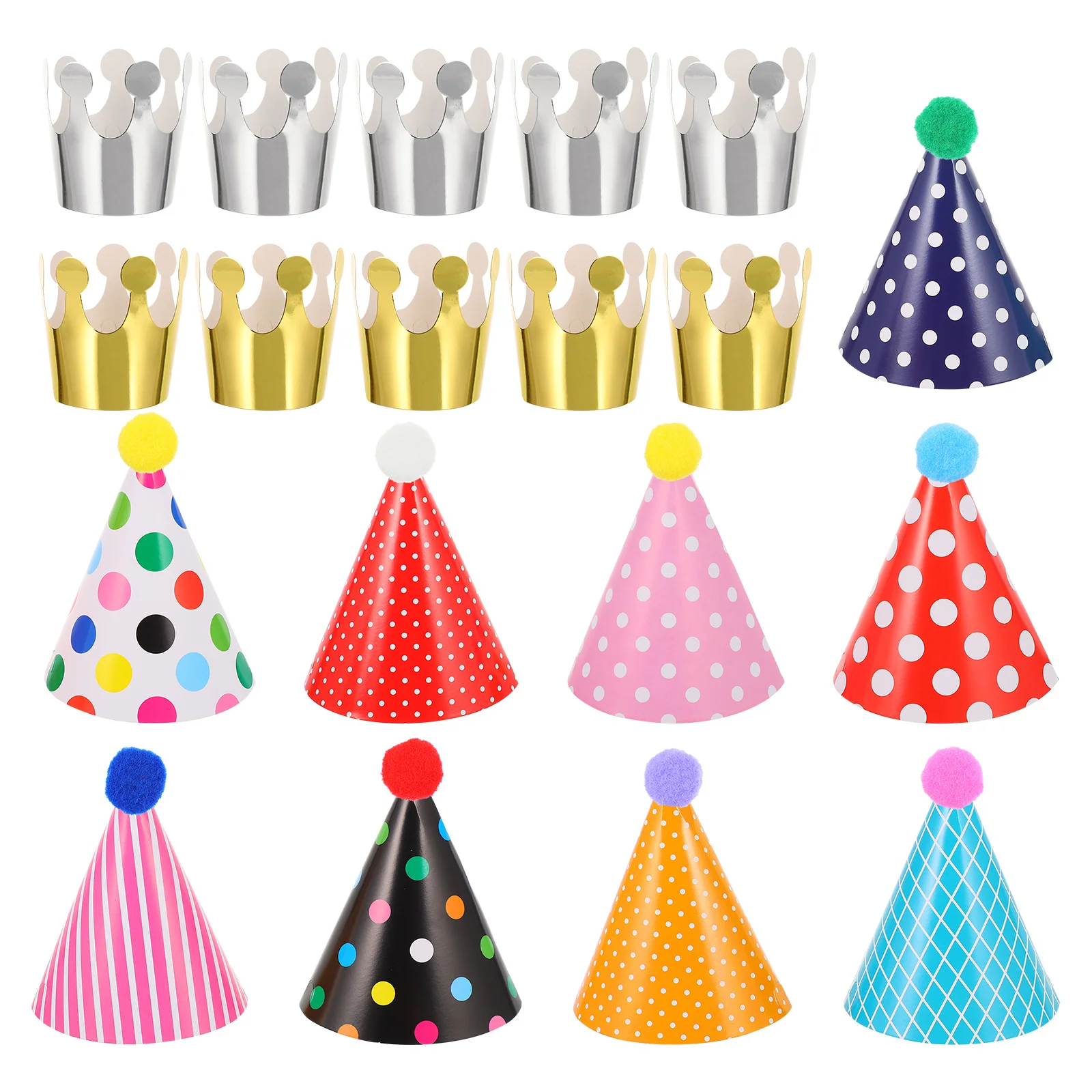 31 قطعة قبعات التاج الورقية قبعات حفلات أعياد الميلاد للأطفال احتفالي عيد ميلاد إكسسوارات الشعر زينة جو الحفلات المبهجة