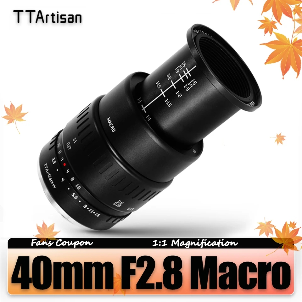 TTArtisan APS-C 40mm F2.8 Macro Lens for Insects Jewelry Photography with 1:1 Magnification Sony A6000 Nikon Z6 FX M43 L-mount