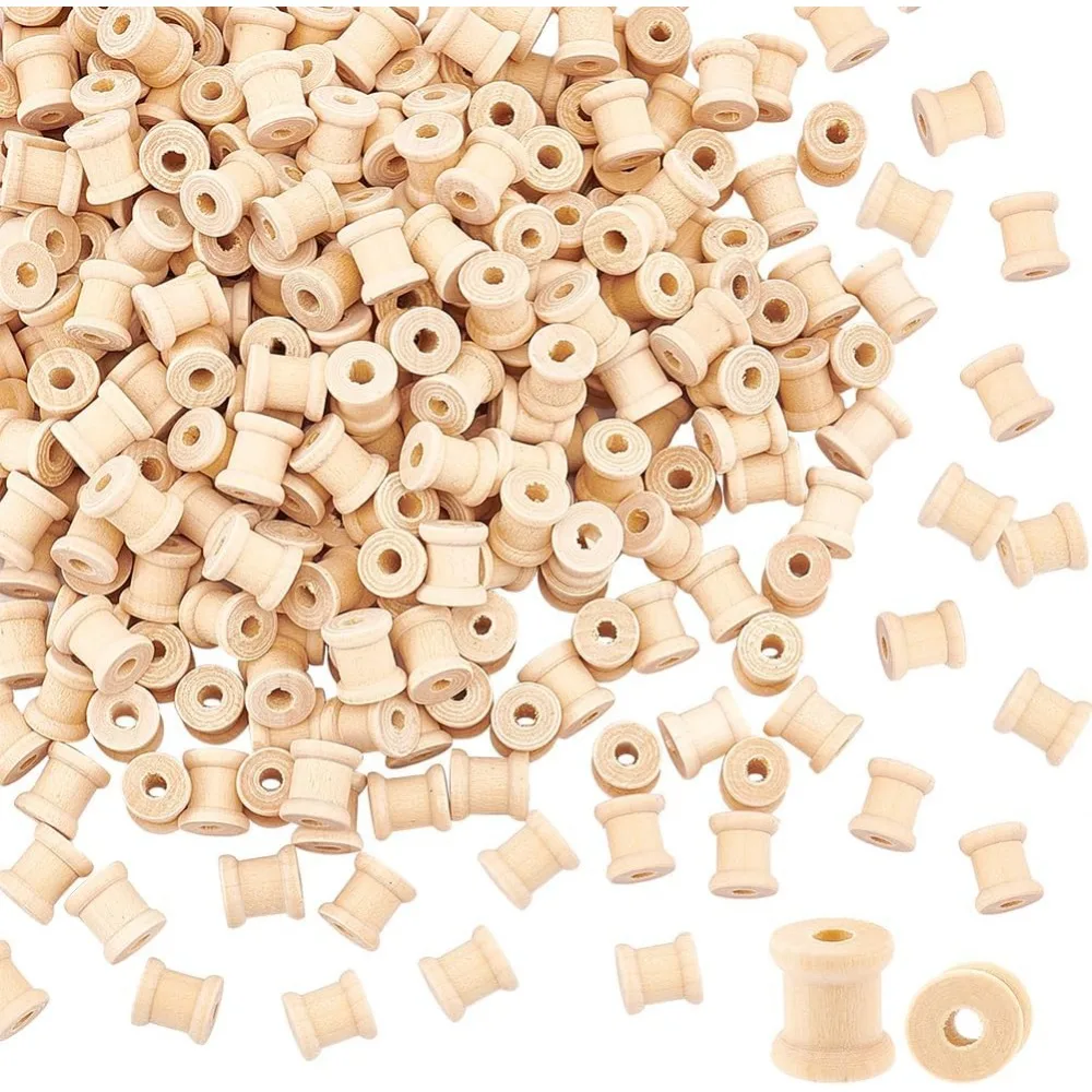 

300 шт. незавершенные деревянные катушки 0,55 дюйма деревянные пустые катушки деревянные катушки для поделок натуральные деревянные катушки проволочная шпулька
