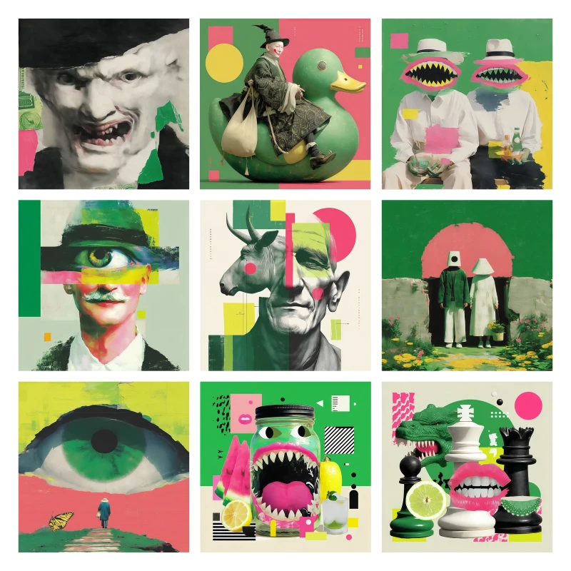 25cm Abstract Eyes & Mouth Art Painting Clothing DIY patches Heat Transfer Printing Ironing Patch Clothing Accessories Washable