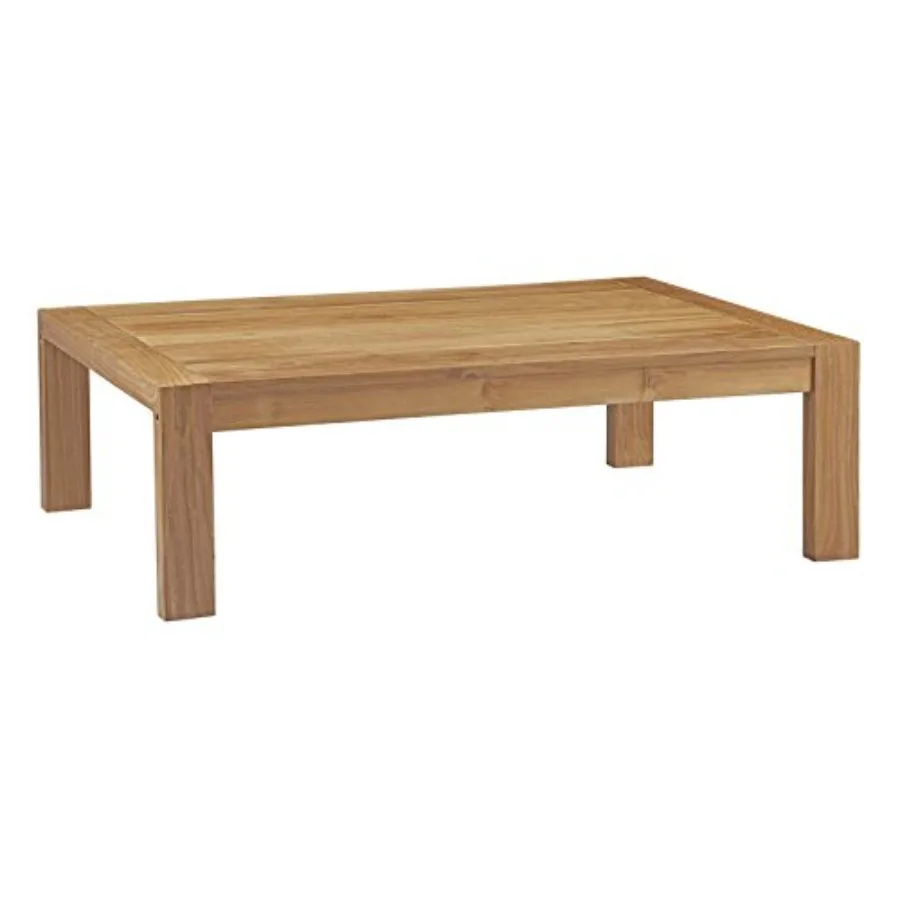 

Upland Teak Wood Outdoor Patio Coffee Table in Natural