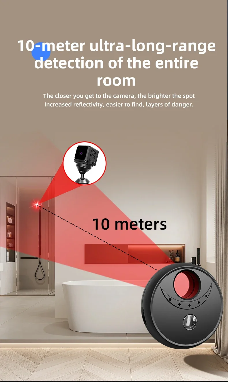 X17 Anti-Peeping Tracker Locator Anti Candid Camera Detector Security Protection Alarm Infrared Wireless Signal Anti-Positioning