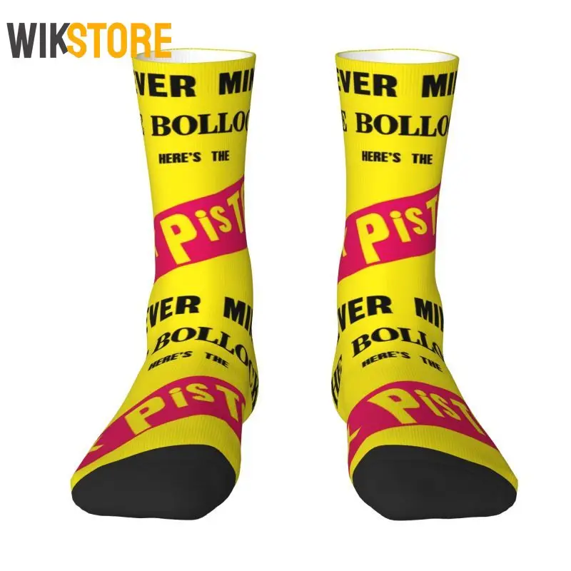 

Funny Print Sex Guns Socks for Women Men Stretch Summer Autumn Winter Heavy Metal Rock Roll Band Breathable Crew Sock