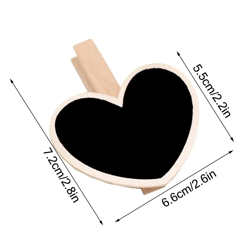Clip de tableau noir en bois Durable, 10 pièces/ensemble, forme spéciale, tableau d'écriture noir, tableau d'affichage, fête de mariage