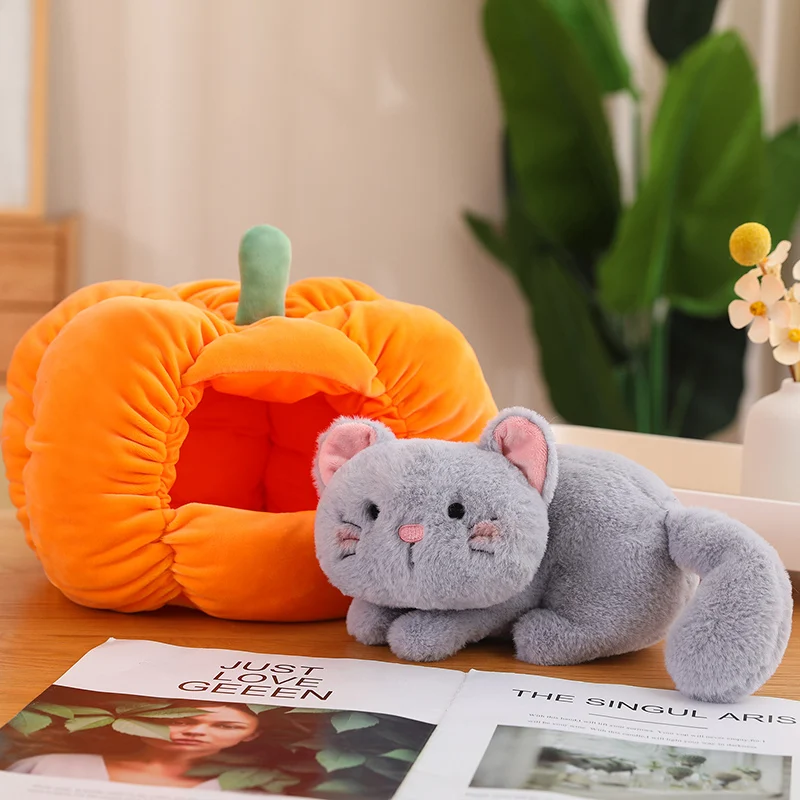 Nid de Citrouille en Peluche, Jouet Mignon pour Animal de Compagnie à l'Intérieur, Coussin de Canapé Décoratif, Doux, Cadeaux de Noël