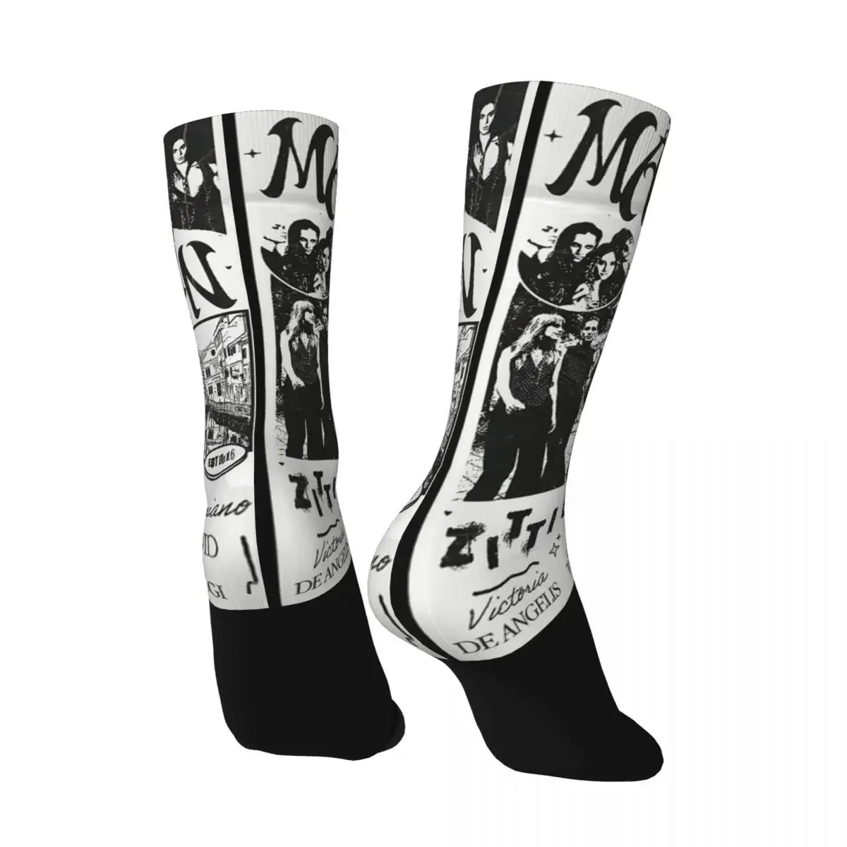 MANESKIN Socks Modern Stockings Autumn Anti Skid Women Men Socks Medium Soft Printed Outdoor Socks