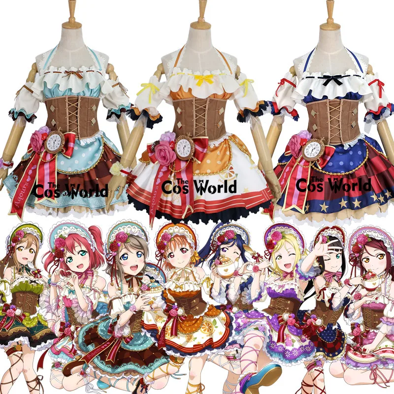 Love Live Sunshine Aqours Chocolate Valentine's Day 9 Characters Chika Riko Ruby Dia Outfits Anime Customize Cosplay Costumes