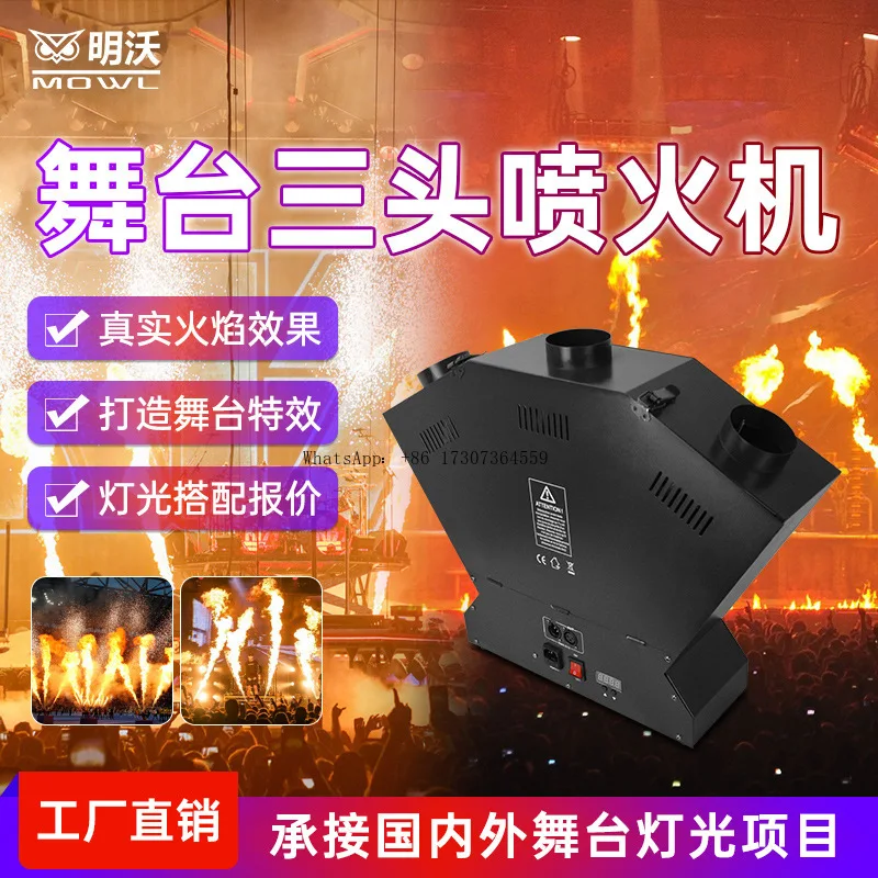 

Stage Spitfire Three-headed True Flame Machine Bar Night Club Atmosphere DMX512 Remote Control Four Corners and Six Corners Flam