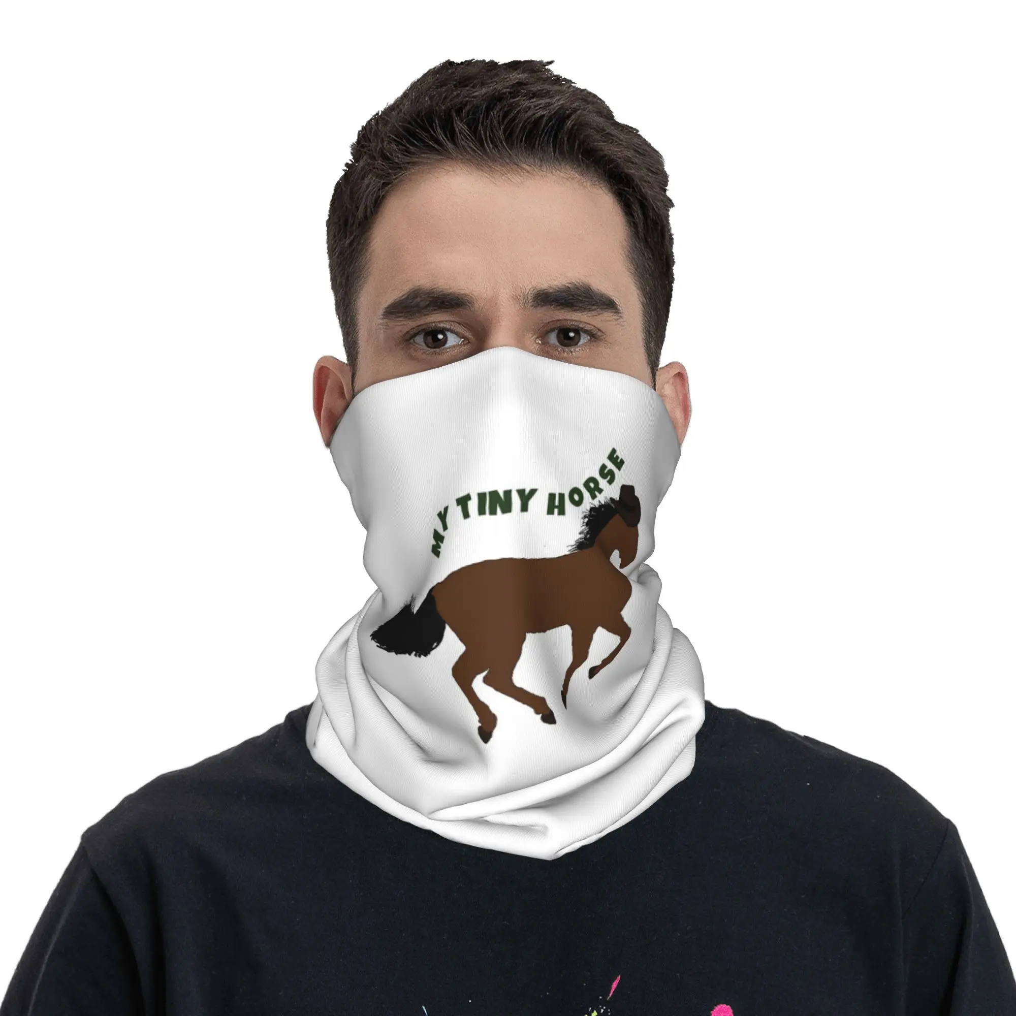 Tiny Horse Timothee Chalamet SNL Bandana Neck Cover Printed Wrap Scarf Balaclava Hiking Fishing Unisex Adult Windproof