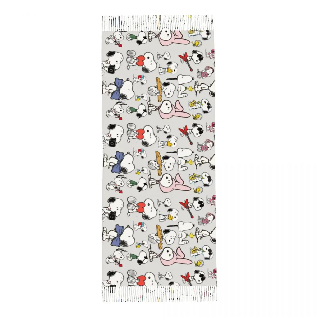 Women's Scarf with Tassel Peanuts Snoopy Woodstock Large Soft Warm Shawl Wrap Cartoon Cute Daily Wear Pashmina Scarves