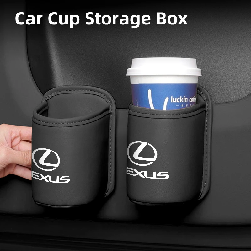 

Car Seatback Water Cup Box Leather Mug Drinks Storage Bag Interior For Lexus UX250h RX450h CT200h RX400h NX300h RX350 RX300