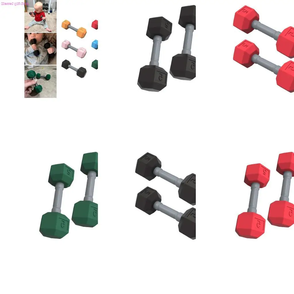 D0JC Pair Of Soft Silicone Baby Dumbbell Toy for Safe Exercise and Color Learning